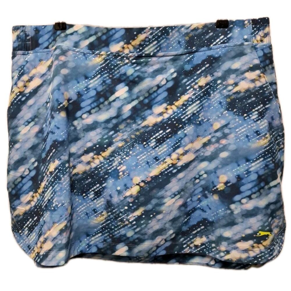 Slazenger Golf Skort Womens XXL Blue Abstract Print Pull On Skirt Shorts Active